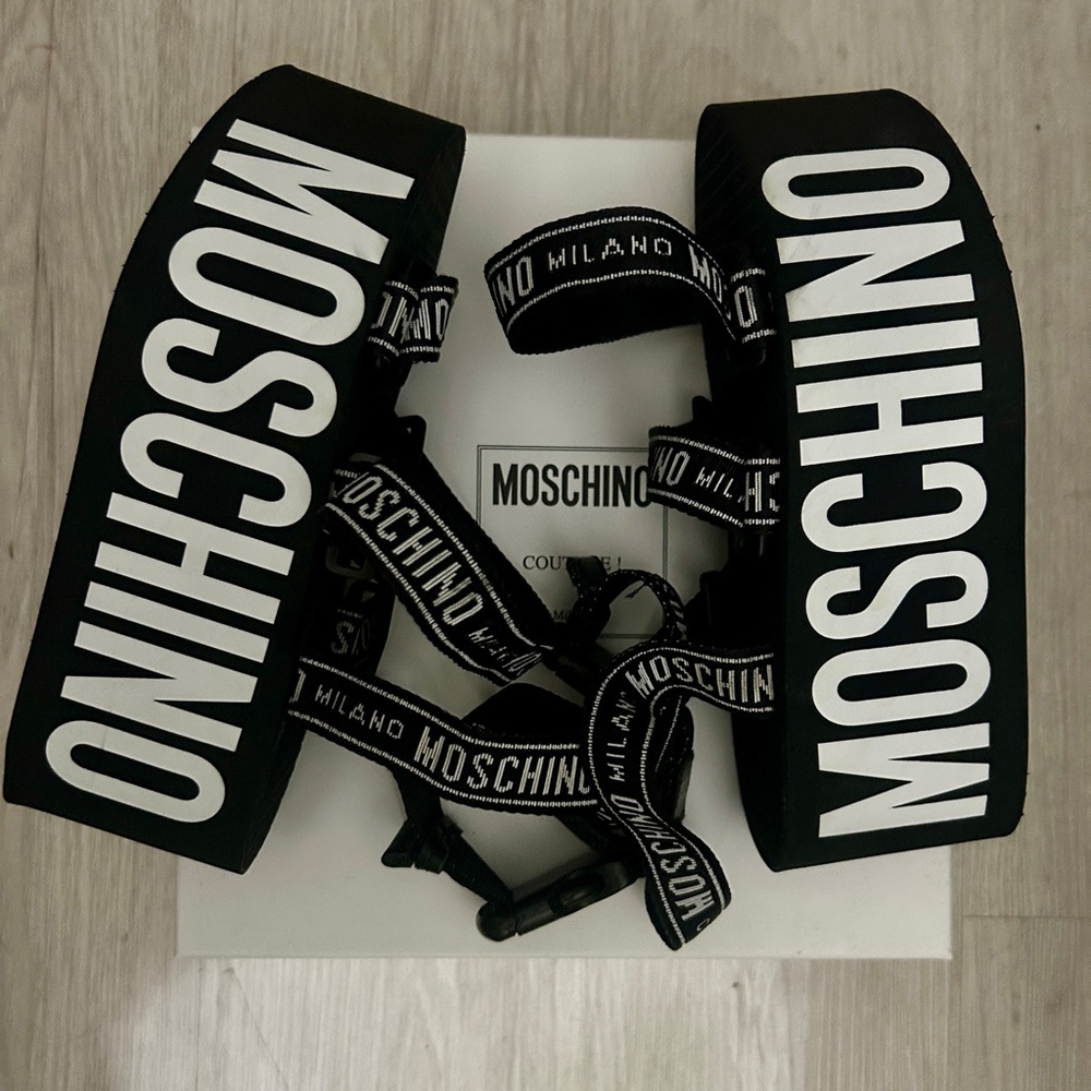 Moschino Black and White Logo Straps
